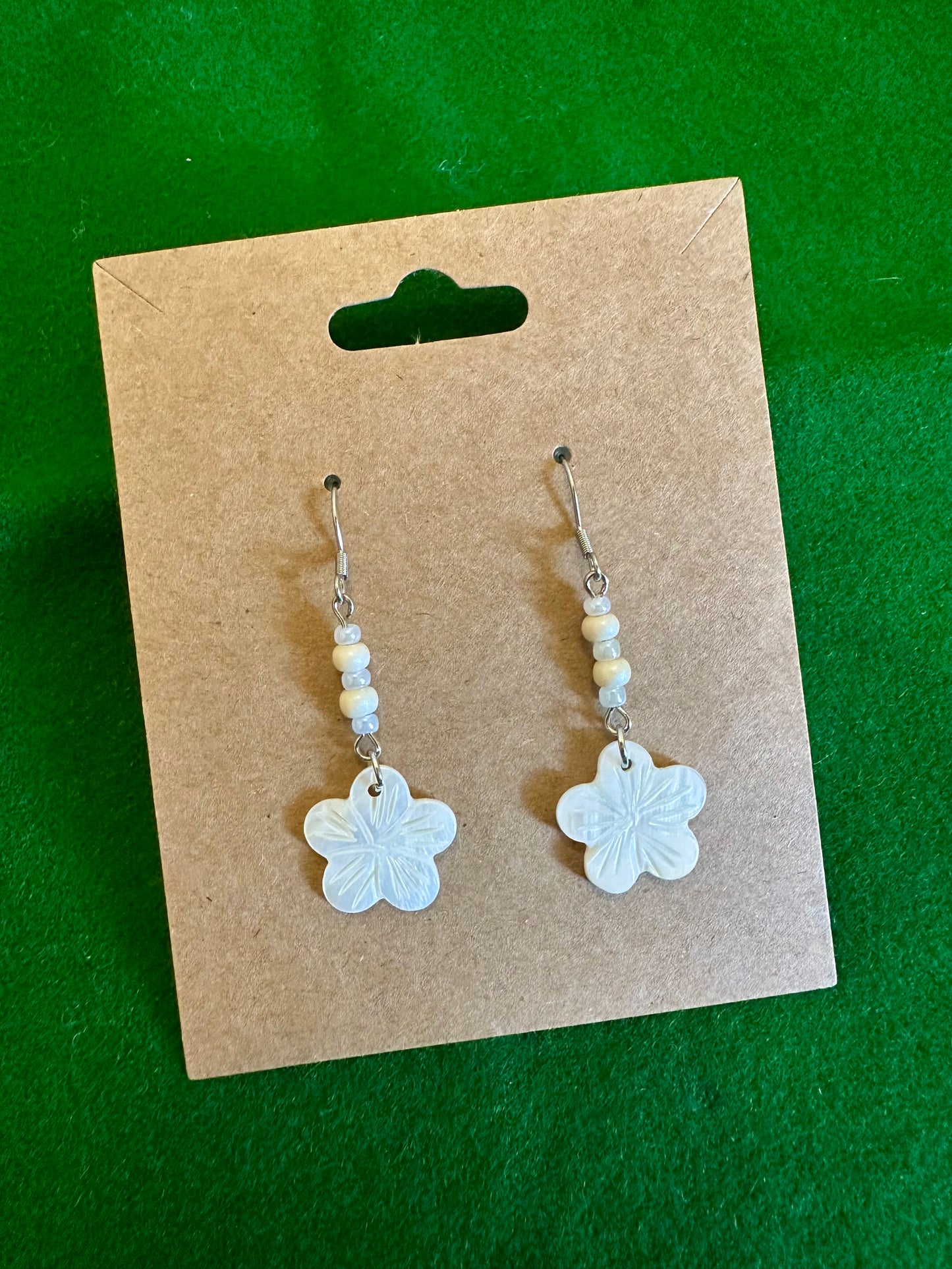 White Flower Earrings